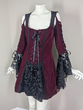 Vintage Lip Service Requiem For The Dead Screaming Soprano Dress Red Velvet S